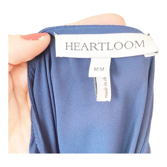Heartloon Celine Blue Faux Wrap Lace Panel Dress - Picture 9 of 11